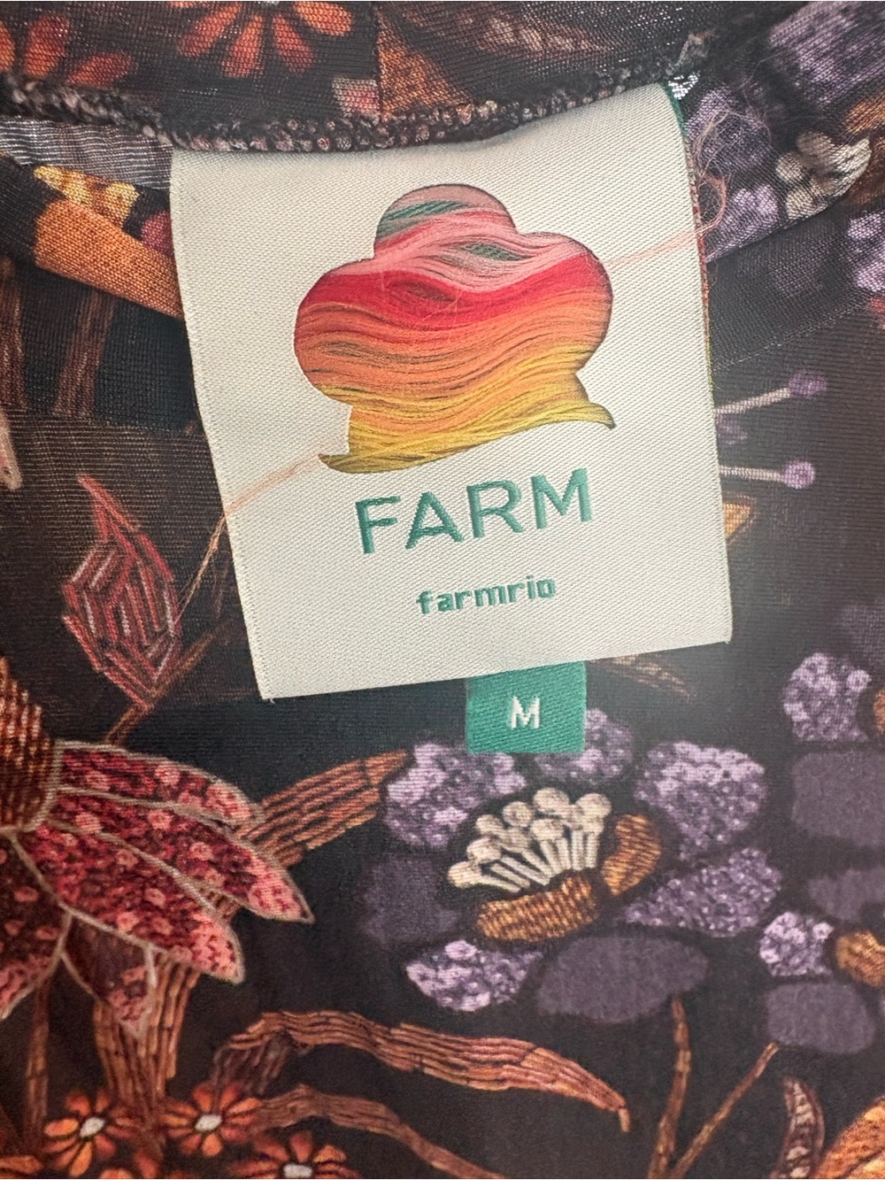 FARM Rio Black Floral Mock-Neck Long Sleeve Top - Picture 5 of 5
